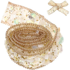 TEHAUX Crystal Rhinestone Ribbon Bling Wrap Roll Chain Sewing Trim Banding Applique Embellishment Sewing Decor For Dress Shoes DIY Sewing Crafts