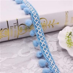 JIALIU Pompom Lace Trim Pom Pom Pom Bobble Braid Tassel Ball Fringe Lentes Krāsas Lace Audums DIY Materiāls Amatniecība Šūšanas piederumi