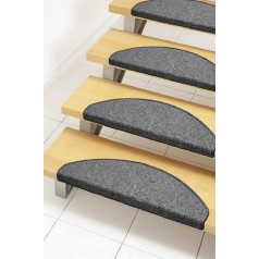 andiamo Bob Stair Mat Melange Effect Tufted (Pack of 15) Anthracite Very Durable Plastic Set Mats