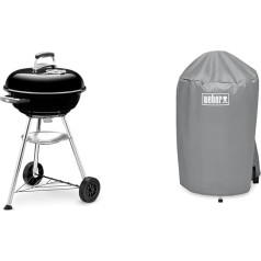 Weber Compact Kettle BBQ, kokogļu tējkanna BBQ, melns