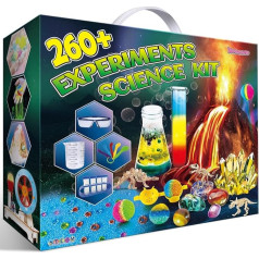 YOPINSAND 260 eksperimentu komplekti bērniem, STEM radošās rotaļlietas Mint Learning Set Science Experiment Box Lab dāvanas zēniem meitenēm, ķīmijas komplekts, vulkāns, dārgakmens rakšana