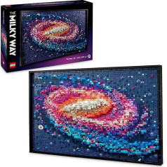 LEGO Art The Milky Way Galaxy Wall Decor Dāvana kosmosa un astronomijas faniem Būvkonstrukciju komplekts pieaugušajiem, radoša aktivitāte mākslas un dizaina cienītājiem, sienas māksla viesistabai 31212