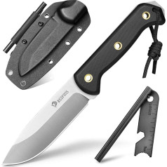 NedFoss SEAL Outdoor Knife, 11 см Full Tang Survival Knife с рукояткой из G10, острый нож для бушкрафта с ножнами из Kydex, охотничий нож 42a Compliant с огнеупорной сталью