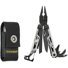 LEATHERMAN - Signāls, multinstruments lietošanai brīvā dabā, ar kramu, asmeņu asinātāju un svilpi.