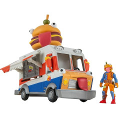 FORTNITE FNT1059 Durrr Burger pārtikas kravas automašīna, 22,5 cm Transportlīdzeklis ar oficiālo Fortnite figūriņu, 6 cm