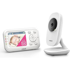 VTech VM3255 bērnu monitors ar kameru, bērnu monitors ar pārvietojamu kameru, 2,8 collu LCD krāsu ekrānu un nakts redzamības funkciju, video bērnu monitors, skaidra skaņa, ar interkoma funkciju, šūpuļdziesmas