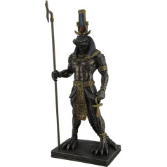 Veronese Design Harz Statuen Sobek (Ägyptische Mythologie) Antike Ägyptische Krokodil Gott des braunen Finish, Nile Statue 11,4 x 28,6 x 7,6 cm Bronza