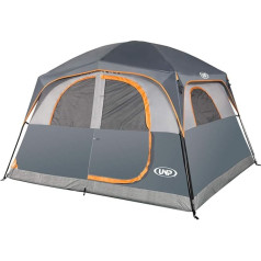 UNP Tents for 6 Persons, Waterproof, Windproof, Easy Assembly, Double Layer Family Camping Tent with 1 Mesh Door and 5 Large Mesh Windows, 3m x 2.9m x 2.9cm x 2.9cm (H)