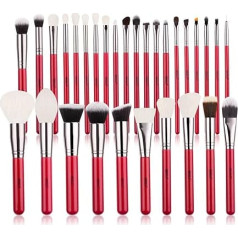 BEILI Make-Up Brush 30 Brush Set Make-up Concealer & Contour Blend Foundation Detail Eyeliner Eye Shadow Kabuki Powder Rouge Highlighter Make-Up Blending Premium Sleek Red Make-up Brushes Set