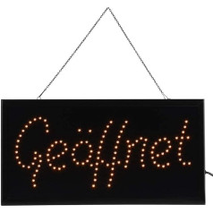 LED displeja zīme Atvērt, F5 LED pērlītes neona gaismas logu durvju piekaramais uzraksts Atvērt klientu piesaistīšanai, 48 x 25 x 2 cm (dzeltens)