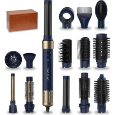 Cecotec karstā gaisa birste, fēns, matu žāvētājs, matu veidotājs, gludinātājs, 14 piederumi, Coanda CeramicCare tehnoloģija, 14-in-1 AirGlam Blue, 1400 W, digitālais motors, mazina sprogas, 3 temperatūras