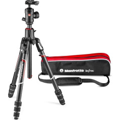 Manfrotto Befree GT XPRO Carbon kameru statīvs, 496 lodveida galviņas Twist Lock sistēma, 90 grādu kolonna, 200PL Pro plāksne DSLR un gariem objektīviem bezspoguļa kamerām, makro fotogrāfijai