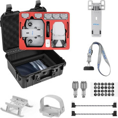 FPVtosky Mini 4K/Mini 2 SE 8 in 1 priedų rinkinys DJI Mini 4K/Mini 2/Mini 2 SE dvigubo sluoksnio kietojo korpuso planšetinio kompiuterio laikiklis kaklo dirželis nusileidimo pavarų sraigto laikiklis ir kt.