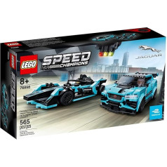 LEGO 76898 Speed Champions Formula E Panasonic Jaguar Racing GEN2 automašīnas un Jaguar I-PACE eTROPHY sacīkšu automašīnas komplekts