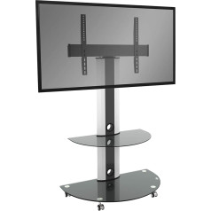 RICOO TV Ständer Rollbar Höhenverstellbar für 30-55 Zoll - Universal TV Ständer mit Rollen FS0502 - TV Stand - TV Standfuss Fernseher Standfuss bis 30 Kg, max. VESA 600x400 mm TV Ständer 55 Zoll