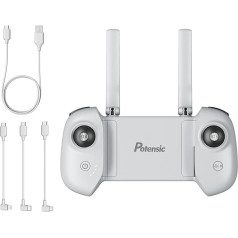 Potensic ATOM GPS dronu sērijas tālvadības pults, uzlādes kabelis un 3 datu kabeļu veidi, saderīgs ar iPhone, Android