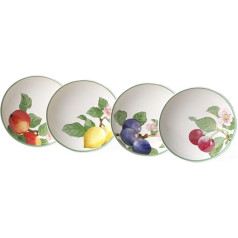 Villeroy and Boch French Garden Modern augļu bļodas, 4 bļodas, 24 cm, augstas kvalitātes porcelāns, baltas/daudzkrāsainas krāsas