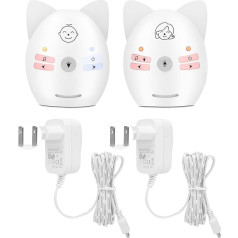 Qcwwy Digital Baby Monitor, pārnēsājams bezvadu divvirzienu audio bērnu monitors ar nakts gaismu zīdaiņiem (Eiropas barošanas avots)