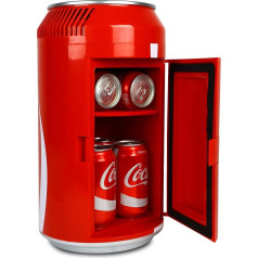 Coca-Cola Cola Coke Mini ledusskapis guļamistabām 5,4 l dzesēšanas kārba 8 bundžu galda ledusskapis Mazie mini ledusskapji uzkodām Pusdienu pārtikai Dzērieni Dzērieni RV kempinga automašīnai un ceļojumiem 12 V pārnēsājams personīgais dzes