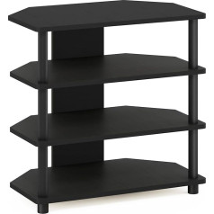 Furinno TV-Schrank mit 4 Ablageflächen, holz, Schwarz, 37.08 x 60.2 x 58.93 cm