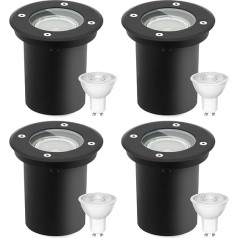 Goodia grīdas prožektors iekštelpās grozāms GU10 (nomaināms) 3 W IP67 LED grīdas prožektors ārā 230 V, grīdas lampas ārā/stāvu lampas ārā matētas nomaināmas lēcas līdz 1000 kg noslodzei