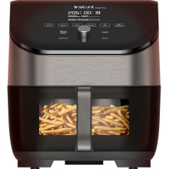 Instant Vortex Plus ar ClearCook - 5,7 L digitālais, veselīgs karstā gaisa fritieris, nerūsējošais tērauds, 6-in-1 viedās programmas - cepšana, cepšana, grauzdēšana, grauzdēšana, dehidrēšana, sildīšana, liela ietilpība, 1700 W