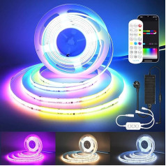 SUBOSI 5 m WiFi WiFi Intelligent COB RGBWW+IC Warm White + Dynamic Colour LED Strip Fairy Lights 784LEDs/M 3920LEDs 24V LED Strip Light Bar Darbojas ar Google Home Assistant/Alexaz