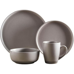 Barbary & Oak BO867007GRY Avena 16 gabaliņu keramikas komplekts Fossil Grey Stoneware