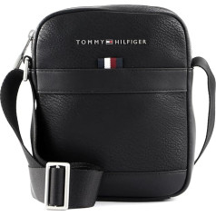 Tommy Hilfiger Vīriešu TH Transit PU Mini AM0AM10303 Reportiera soma, melna, melna (Black)