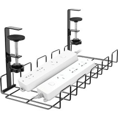 Cable Management Under the Desk, Under Desk Cable Grommet for a Tidy, Set of 2 Cable Holders, Cable Management, Desk Organiser for Office/Home Office