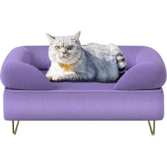 Dog Sofa for Small Pets/Dog Beds with Soft Velvet Fabric/Dog Sofas and Chairs/Wooden Frame, Cat Bed, Pet Sofa with Comfortable Washable Cushion for Medium Dogs, Purple