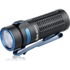 OLIGHT Baton 3 LED uzlādējams auksti balts lukturītis, spilgts 1200 lūmenu, 166 metru gaismas diapazons, 6 gaismas režīmi ar laika funkciju, ūdensizturīgs IPX8, neliels lukturītis, ideāli piemērots brīvdabas apstākļiem, kempingiem (melns)