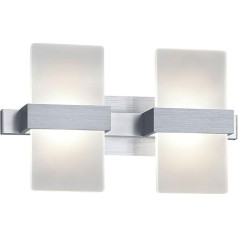 Trio Leuchten Platon 274670205 LED sienas lampas Alumīnija abažūrs Akrila akrila balta 2 x 4,5 vati