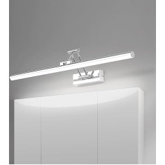 Klighten LED vannas istabas spoguļlampa, 40 cm, rotējoša spoguļlampa, spogulis vannas istabai, IP44, spoguļa gaisma vannas istabai, 12 W, 970 LM, LED vannas istabas spoguļlampas, auksti balta 5500 K, hroms