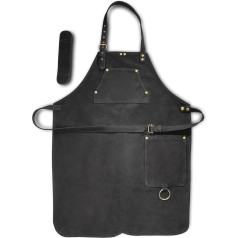 Angus Stoke Ādas priekšauts Black Original Buffalo Leather BBQ Priron - Vīriešu un sieviešu priekšauts - BBQ, Barista & Cooking Priron Henry