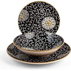 H&h Servizio 18 Pezzi Batik Stoneware Decorato