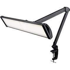 Neatfi 3500 lūmenu Ultra LED darba vietas apgaismojums ar skārienvadību un skavu, 45 W, 66 cm plata lampa, 5 spilgtuma līmeņi, 3 gaismas režīmi, 540 SMD LED, regulējams (CCT ar skavu, melns)