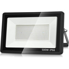 Treoir LED āra prožektors, 500 W, LED prožektors, 50000 lm, īpaši spilgts LED prožektors, 6000 K Cool White IP66 ūdensizturīgs LED āra prožektors pagalmam, piebraucamajam ceļam, garāžai, gaitenim, dārzam