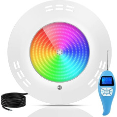 LyLmLe Resin Fillled Pool Lighting LED, 35 W Ultra Flat Pool Headlight RGB krāsu maiņas LED zemūdens prožektors ar tālvadības pulti, 140° staru leņķis, IP68 ūdensizturīgs, montējams uz virsmas, 12 V