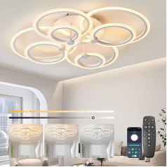 SUCIKORIO LED griestu gaisma ar tālvadības pulti, moderna LED griestu gaisma 8 apaļas dzīvojamās istabas 90 W dzīvojamās istabas lampa 2700 K - 6500 K guļamistabas lampas griesti ar lietotni guļamistabai, virtuvei,