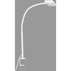 BRILONER Leuchten - LED Klemmleuchte, Tageslicht Klemmlampe, Schreibtischlampe inkl. Kabelschalter, dreh- und schwenkbar, Bürolampe 7,5 Watt, 800 Lumen, Weiß, 805x230x40mm (LxBxH) 2604-016