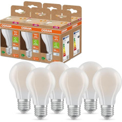 OSRAM LED Superstar+ Classic A GL FR 60 LED spuldze ar E27 ligzdu, balta, 3,6 W, 806 lm, 4000 K, vēsā baltā gaisma, līdz 60 % enerģijas ietaupījums salīdzinājumā ar standarta LED spuldzēm, 6 gab. iepakojumā