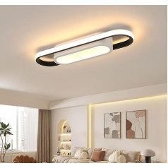 Mckalen LED griestu gaisma 30 W 3375 LM, moderna griestu gaisma LED 40 cm, ovāla griestu gaisma LED melna guļamistaba silti balta 3000 K dzīvojamai istabai virtuves gaitenis