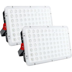 CREATESTAR LED āra prožektors, 2 gabali, 200 W celtniecības prožektors, 20000 lm, āra prožektors, 6500 K vēss balts prožektors, IP66 ūdensizturīgs, LED prožektors noliktavām, dārzam, garāžām,