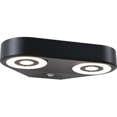 Paulmann Silma 94866 LED āra sienas gaisma ar kustības sensoru, dubultā gaismas izeja IP44 280 x 176 mm 3000 K 2 x 5,5 / 2 x 0,7 W 2 x 600 lm 230 V antracīts