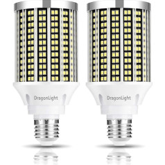 DragonLight 30 W īpaši spilgtas kukurūzas gaismas LED spuldzes (aizvieto 250 vatu) - E27 LED spuldze - 6000 K vēsā baltā krāsā, 3600 lūmenu komerciālam apgaismojumam - garāžu darbnīcām, birojiem, pagalmiem (2 gab.)