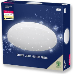 Müller-Licht Reva Star Round LED griestu lampas sienas lampas diametrs 50 apaļais panelis 36 W silti balta 3000 K 3750 lm iekļauts zvaigžņotās debess efekts