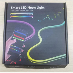 LED Smart Strip Mūzikas sinhronizācijas neona RGB sloksne DIY Shape Light Effect Flex Strip Lights ar App Control guļamistabai, spēļu istabai, dzīvojamai istabai iekštelpu āra ūdensizturīga virves gaisma (RGB Strip 3 m)