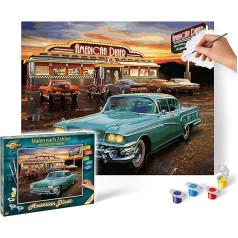 Schipper 609130877 Gleznošana pēc skaitļiem - American Diner - Gleznošanas attēli pieaugušajiem, komplektā ir ota un akrila krāsas, 40 x 50 cm