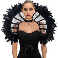 Keland Viktorijas Viktorijas mežģīņu apkakle spalvu Cape Stole apkakle Halloween Cosplay aksesuārs